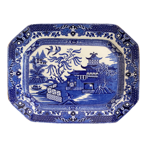 1930s Burgess and Leigh (Burleigh Ware) Willow Pattern Platter, England
