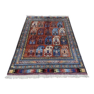 Fine Afghan Kazak Boteh Panel Wool Rug 5x7 For Sale