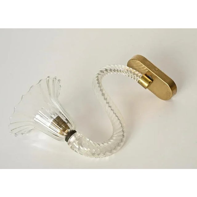 1950s Murano Glass and Brass Flower Sconces from Barovier - Set of 2 For Sale - Image 16 of 18