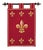This striking Wallhanging, woven in rich chenille cotton tapestry, depicts the renowned Fleur de Lys or lily flower...