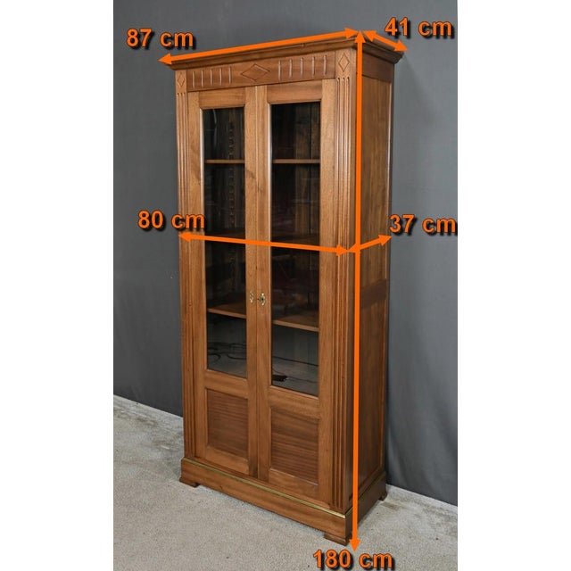 Small Louis XVI Style Mahogany Glass Bookcase, 1930s For Sale - Image 13 of 16