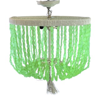 Ro Sham Beaux Malibu Aqua Green Beaded Chandelier For Sale