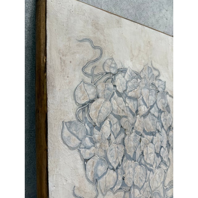 Vintage Italian Hand Paintings on Wood Panels With Pots Leaves and Birds - A Pair For Sale - Image 9 of 11