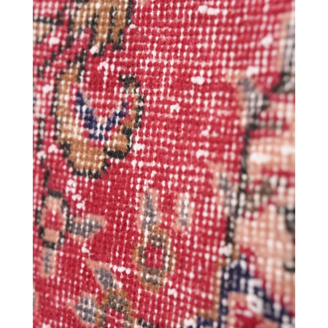 Textile 1970s Vintage Turkish Handmade Wool Cotton Red Runner Rug For Sale - Image 7 of 11