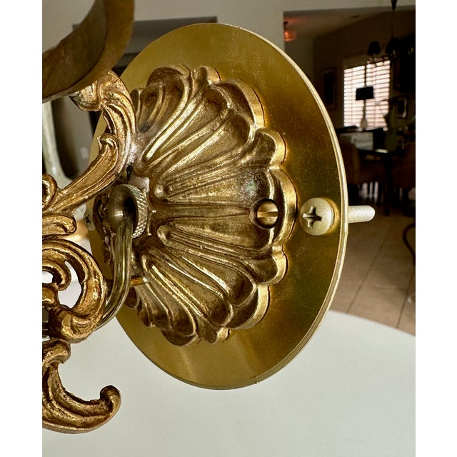 Pair Italian Green & Brass Faux Oil Lamp Wall Sconces For Sale - Image 16 of 18