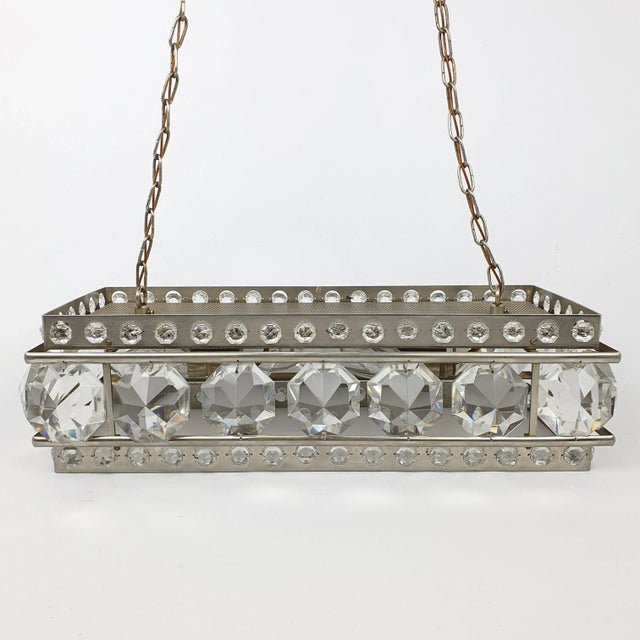 Mid-Century Swedish Crystal Glass Chandelier, 1960s, in Very Good conditions. Designed 1960 to 1969 Up to 250V (Europe/UK...