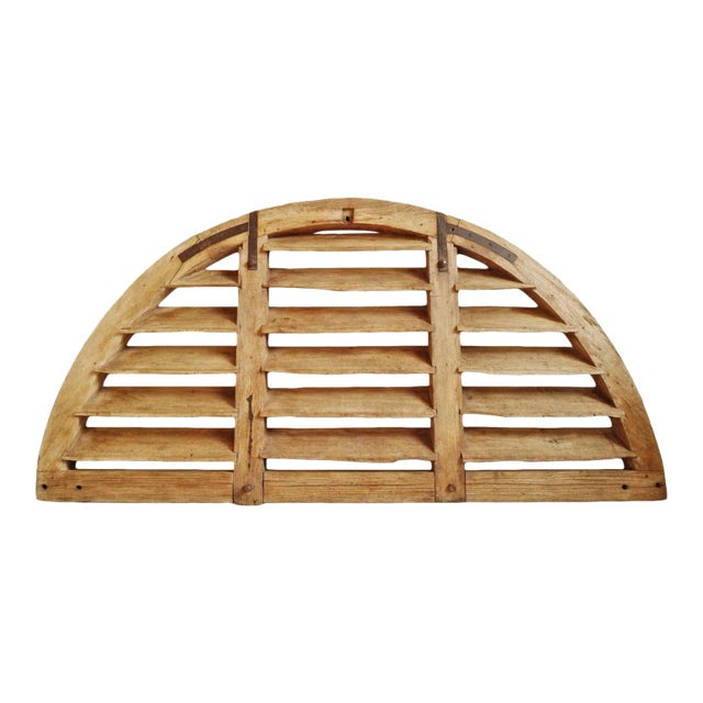 Vintage Large Teak Wood Arched Vent For Sale