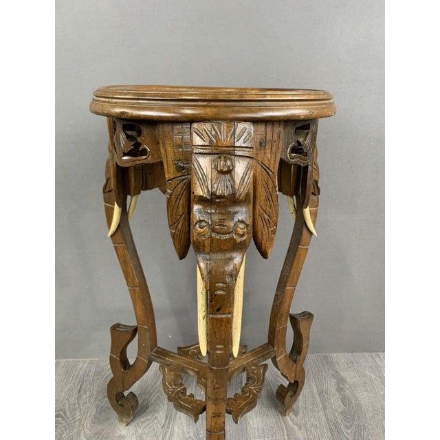 19th Century Carved Side Table with Elephant Heads, Early 20th Century, 1890s For Sale - Image 5 of 7