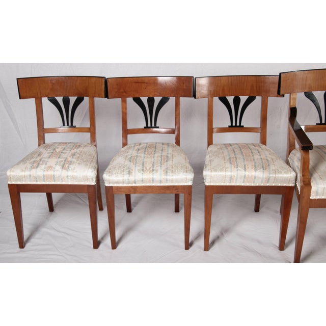 Gold Antique Biedermeier Chairs and Armchairs, 1920s, Set of 8 For Sale - Image 8 of 18