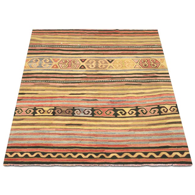 1960s 1960s Turkish Kilim For Sale - Image 5 of 5