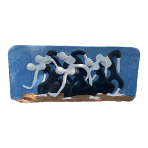 Vintage 1970's Original Sand Wall Sculpture of Dancing Figures