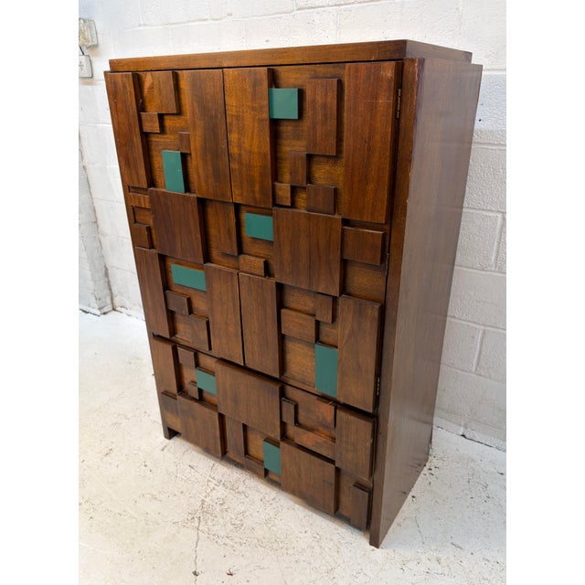 This gorgeous highboy dresser is Lane Furniture's "Staccato" armoire from their mid-century modern collections....