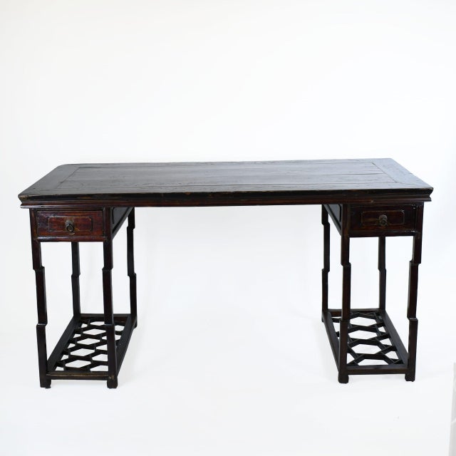 Make a statement with this vintage fretwork colonial desk. The intricate fretwork detailing and classic colonial design...