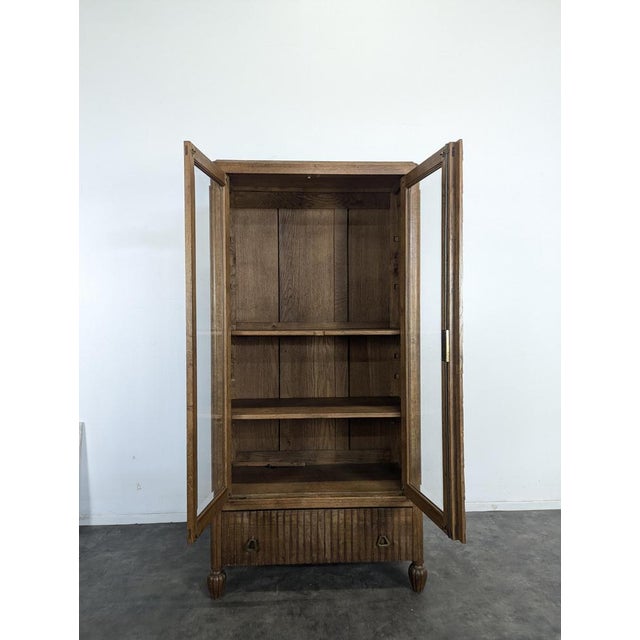Art Deco Style Oak Display Cabinet For Sale - Image 6 of 9