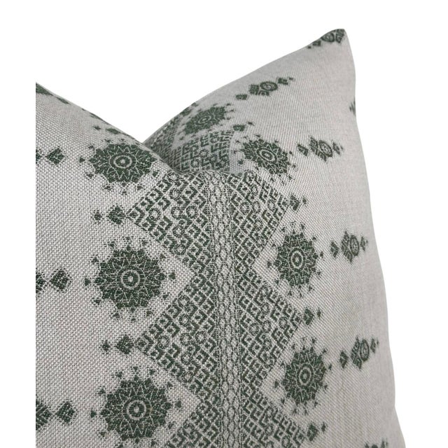 Carmania Pillow Cover in Green, 22x22 Pillow For Sale - Image 4 of 4