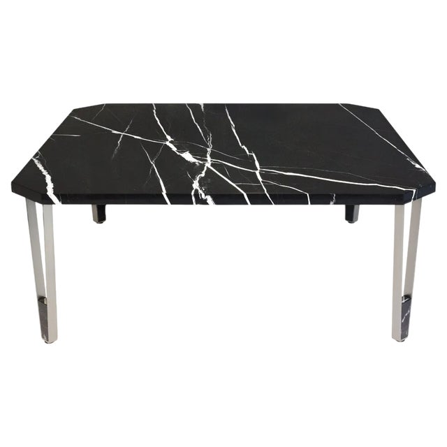 Ionic Square Coffee Table in Nero Marquina Marble by InsidherLand For Sale