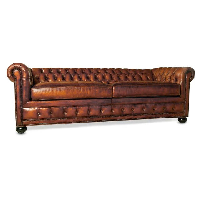 Contemporary Contemporary Chesterfield Leather Sofa For Sale - Image 3 of 9