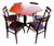A splendid original 1960s set comprising a hexagonal rosewood table, designed by Ignazio Gardella for Azucena, and six...