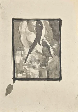 Figure, Original Drawing, Mid-20th-Century