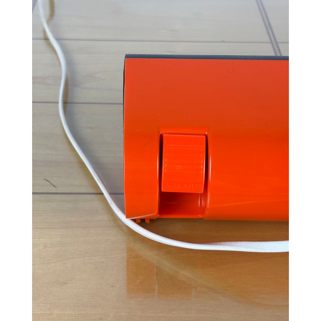 Vintage Space Age Orange Digi-Glo #423 Digital Alarm Roll Clock from Sankyo, Japan, 1970s For Sale - Image 11 of 14