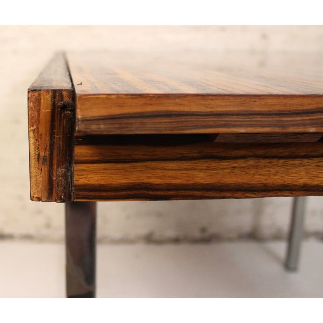 Mid-Century Modern Macassar and Chrome Dining Table Attributed to Fritz Schroder K.-G. For Sale - Image 16 of 18