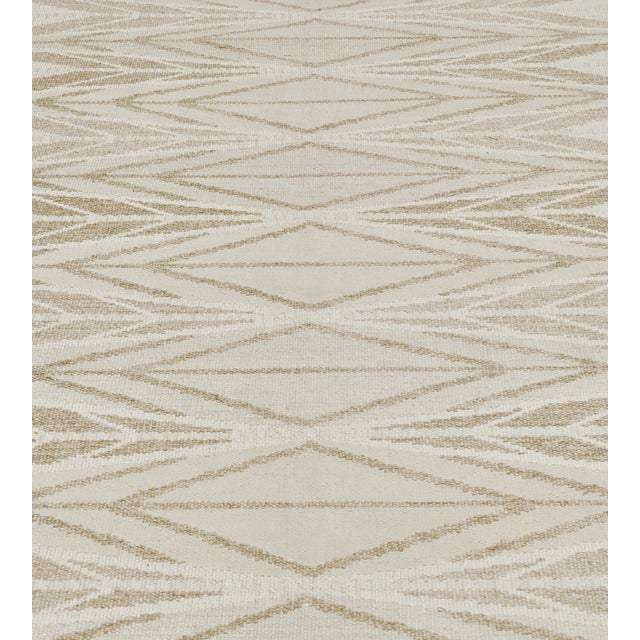 Vintage Swedish Geometric Hooked Rug, Handwoven Wool at Doris Leslie Blau For Sale - Image 9 of 10