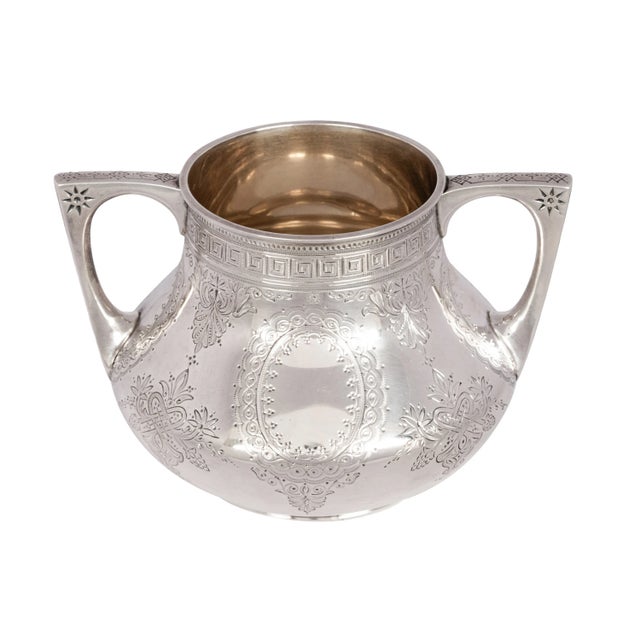 1878 Antique Barnard Brothers London Aesthetic Movement Sterling Silver Tea Set- 3 Pieces For Sale - Image 9 of 12