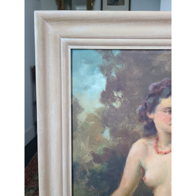 Marcel Krasicky Antique 1920s Oil Painting Nude Portrait of a Woman For Sale - Image 10 of 14