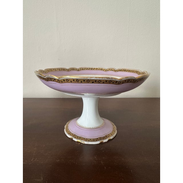 English Late 19th Century Old Paris Escalier De Cristal Pompadour Pink Compote Dish For Sale - Image 3 of 8