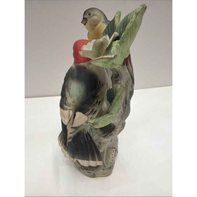 Mid-Century Modern Vintage Enesco Japan Woodpecker Bird Family Figurine Mid Century Import Label For Sale - Image 3 of 6