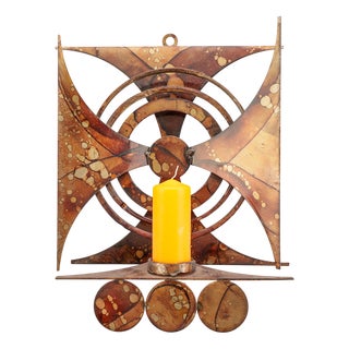 Brutalist Sculptural Wall Candleholder by Henrik Horst, Denmark, 1960s For Sale