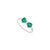 Natural Trillion Cut Emerald Diamond Bow Ring Size 8 in 14k White Gold For Sale - Image 4 of 14