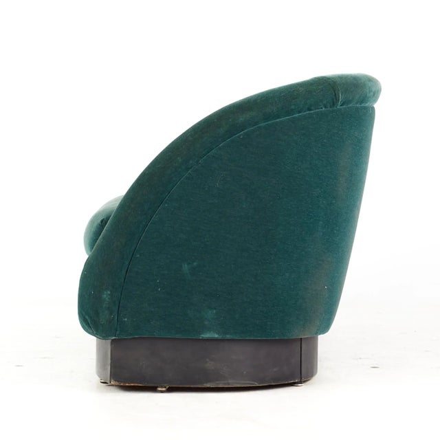Ward Bennett Style Mid Century Green Mohair Sofa Settee For Sale In Chicago - Image 6 of 10