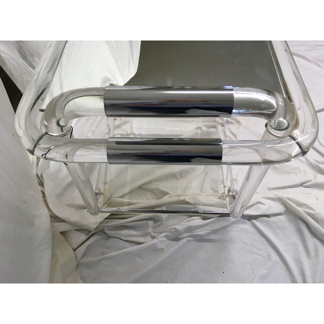 70s Acrylic W/ Chrome Bar Cart For Sale - Image 9 of 13