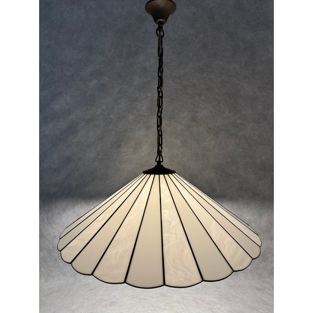 Vintage Segmented Glass Pendant Lamp, 1970s For Sale - Image 3 of 11