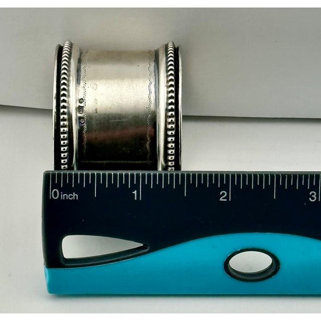 Mid 19th Century Large Antique American Victorian Style 800 Grade Coin Silver Napkin Ring Dated 1891 for "Paul" For Sale - Image 13 of 13