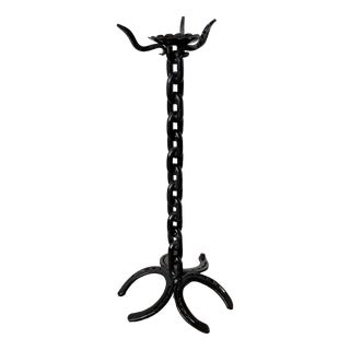 Large Wrought Iron Floor Candlestick, 1890s For Sale