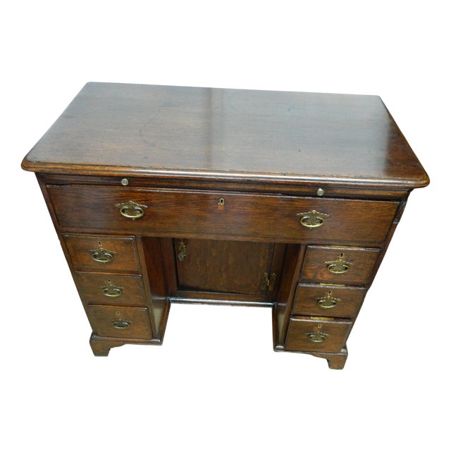 Oak Knee Hole Desk by W.R. Simkin For Sale
