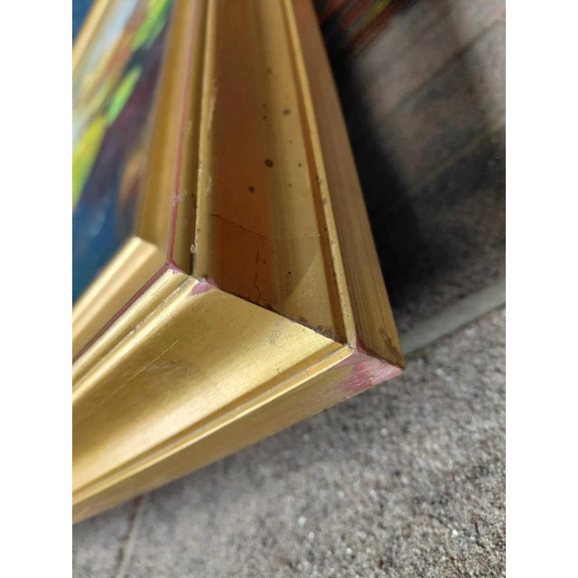 Late 20th Century Framed Signed Zhao Song Floating Lilypads Oil on Canvas For Sale In Greensboro - Image 6 of 8