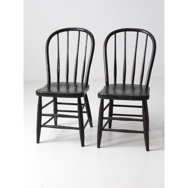 Vintage Black Spindle Back Chairs A Pair Chairish