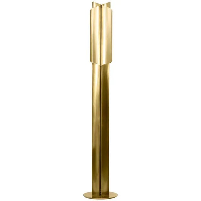 Floor Lamp in Polished Brass For Sale - Image 6 of 6