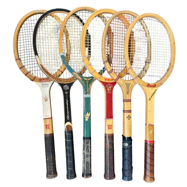 American Vintage Wooden Tennis Racquets -- Wilson Bancroft Spaulding. Set of 6 For Sale - Image 3 of 6