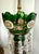 Antique Emerald Green Glass Luster Table Lamps With Crystal Prisms - a Pair For Sale - Image 10 of 12