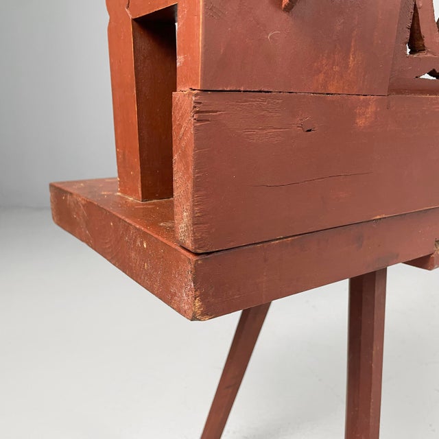 Art Deco Italian Bench in Red Wood, 1930s For Sale - Image 18 of 18