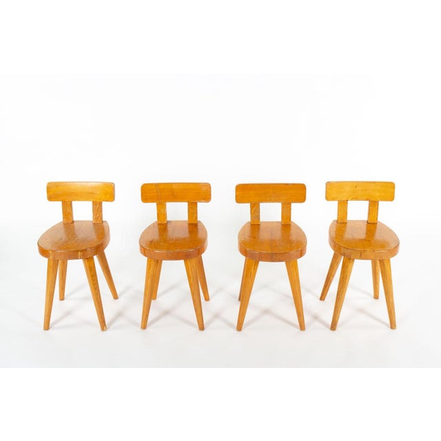 1960s Vintage Méribel Chairs in Pine by Christian Durupt, France, 1960s, Set of 4 For Sale - Image 5 of 8