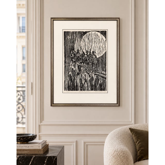 1986 Ruthe Blalock Jones “Oklahoma Stomp Dance” Original Signed Native American Woodblock Print, Limited Edition 12/40 For Sale - Image 18 of 18