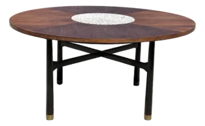 Harvey Probber Walnut and Terrazzo Marble Table