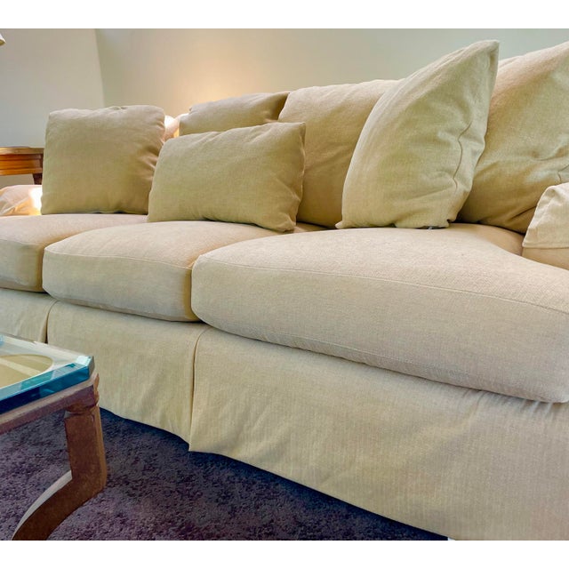 Baker Simmons Sofa With Dressmaker Flounce, in Straw Chenille For Sale - Image 10 of 12