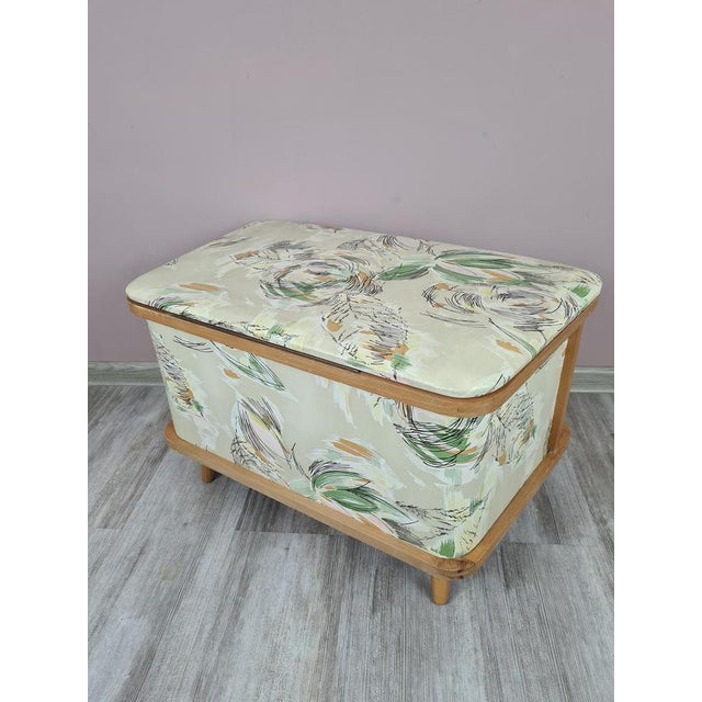 1970s Vintage Ottoman with Storage, 1960s For Sale - Image 5 of 12