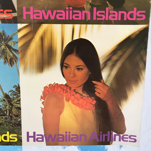 Hawaiian Airlines Travel Poster New Zealand to Hawaiian Islands by Clark and Mathewson For Sale - Image 4 of 11